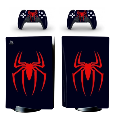 Spider Man decal skin for PS5 Disc Edition Console and two.. Spider Man decal skin for PS5 Disc Edition Console and two..