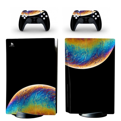 Earth Planet decal skin for PS5 Disc Edition Console and two Controllers