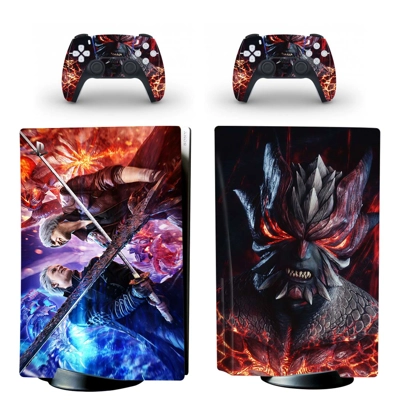 Devil May Cry 5 decal skin for PS5 Disc Edition Console and two Controllers