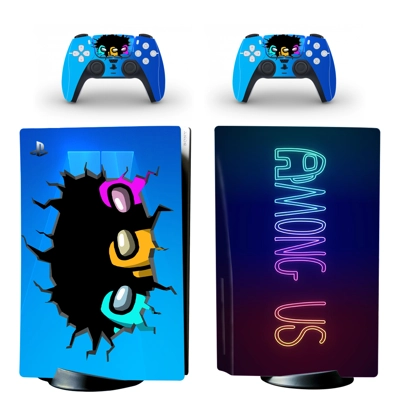 Among Us decal skin for PS5 Disc Edition Console and two C.. Among Us decal skin for PS5 Disc Edition Console and two C..