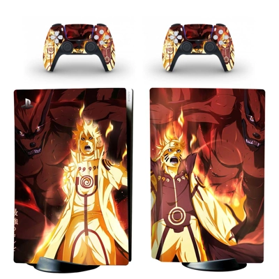 Naruto decal skin for PS5 Disc Edition Console and two Con.. Naruto decal skin for PS5 Disc Edition Console and two Con..