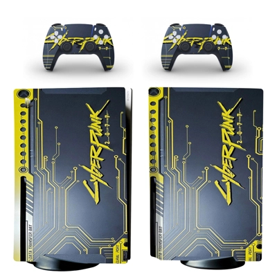 Cyberpunk 2077 decal skin for PS5 Disc Edition Console and two Controllers