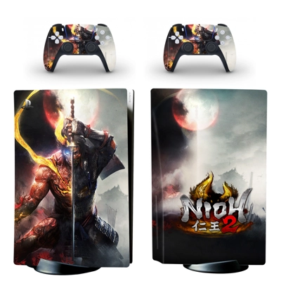 Nioh 2 decal skin for PS5 Disc Edition Console and two Controllers