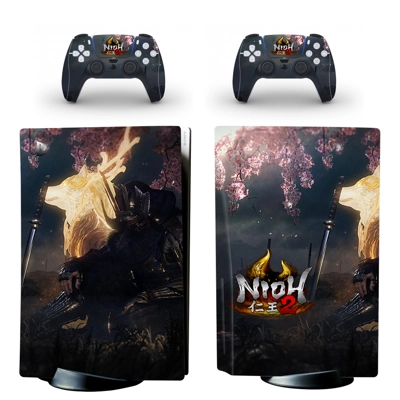 Nioh 2 decal skin for PS5 Disc Edition Console and two Controllers