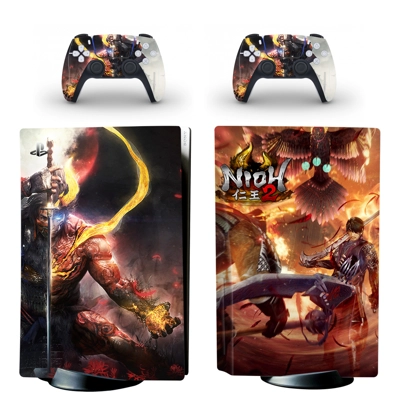 Nioh 2 decal skin for PS5 Disc Edition Console and two Con.. Nioh 2 decal skin for PS5 Disc Edition Console and two Con..