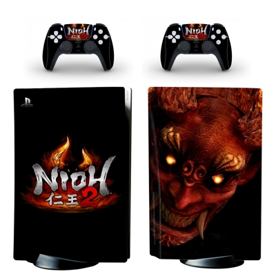 Nioh 2 decal skin for PS5 Disc Edition Console and two Controllers