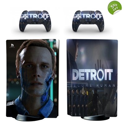 Detroit Become Human decal skin for PS5 Disc Edition Console and two Controllers