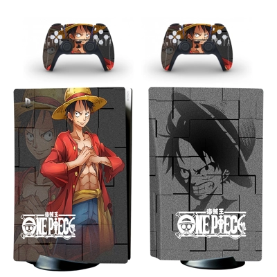 Anime One Piece decal skin for PS5 Disc Edition Console and two Controllers
