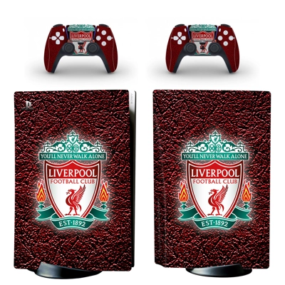 Liverpool FC decal skin for PS5 Disc Edition Console and two Controllers
