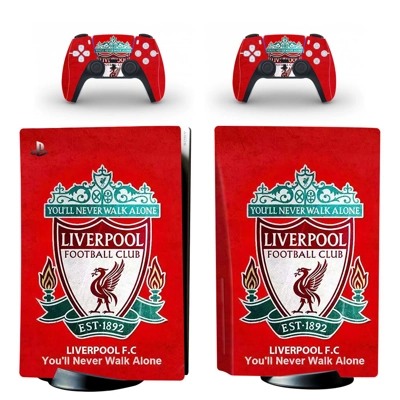 Liverpool FC decal skin for PS5 Disc Edition Console and two Controllers