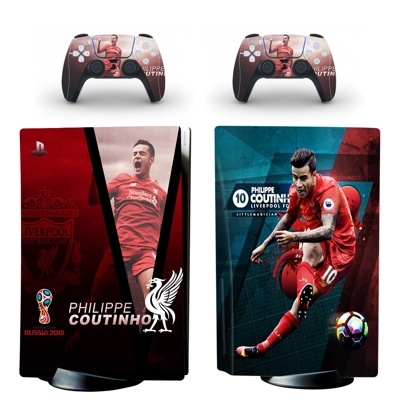 Liverpool FC decal skin for PS5 Disc Edition Console and two Controllers