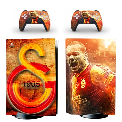 Galatasaray SK decal skin for PS5 Disc Edition Console and two Controllers