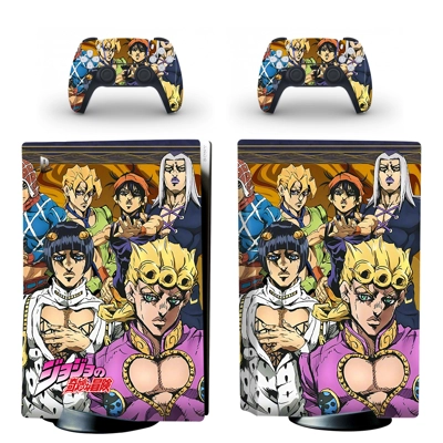 JoJo's Bizarre Adventure decal skin for PS5 Disc Edition Console and two Controllers
