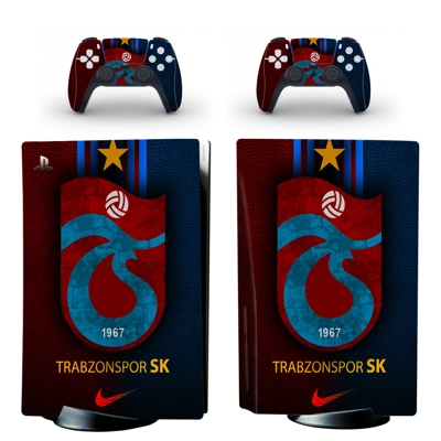 Trabzonspor FT decal skin for PS5 Disc Edition Console and two Controllers