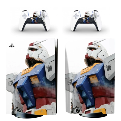 Gundam decal skin for PS5 Disc Edition Console and two Con.. Gundam decal skin for PS5 Disc Edition Console and two Con..
