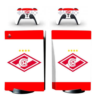 Spartak Moscow FC decal skin for PS5 Disc Edition Console and two Controllers