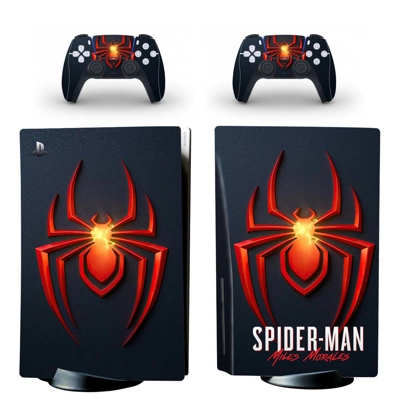 Spiderman decal skin for PS5 Disc Edition Console and two .. Spiderman decal skin for PS5 Disc Edition Console and two ..