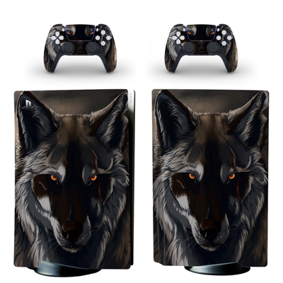 Wolf decal skin for PS5 Disc Edition Console and two Contr.. Wolf decal skin for PS5 Disc Edition Console and two Contr..