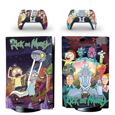 Rick And Morty decal skin for PS5 Disc Edition Console and two Controllers