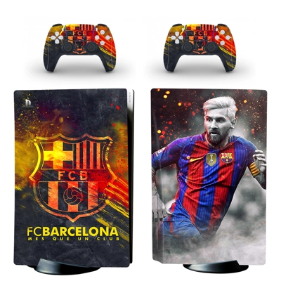 FC Barcelona decal skin for PS5 Disc Edition Console and two Controllers