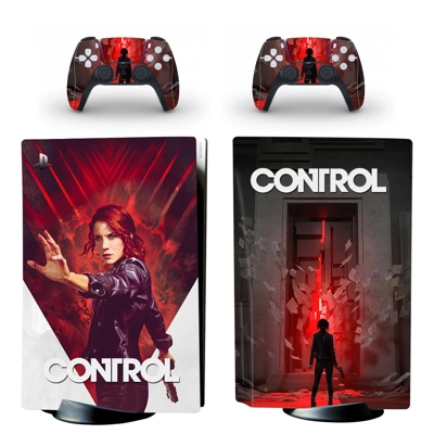 Control decal skin for PS5 Disc Edition Console and two Controllers