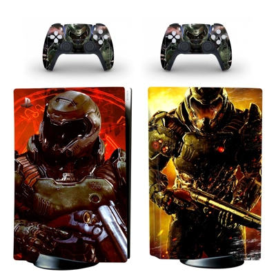 DOOM Eternal decal skin for PS5 Disc Edition Console and two Controllers