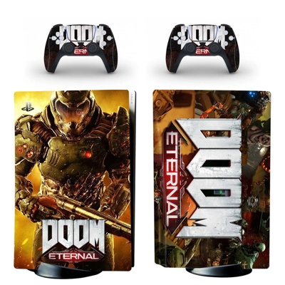 DOOM Eternal decal skin for PS5 Disc Edition Console and two Controllers