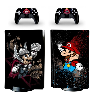 Game Mario decal skin for PS5 Disc Edition Console and two.. Game Mario decal skin for PS5 Disc Edition Console and two..