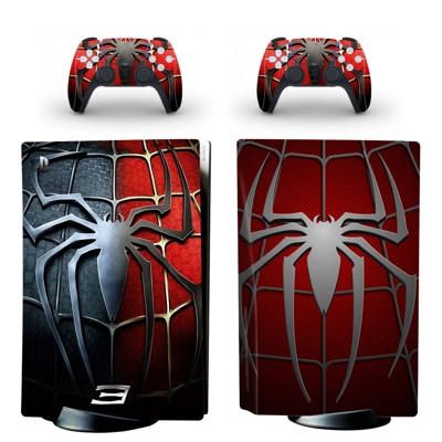 Spiderman decal skin for PS5 Disc Edition Console and two .. Spiderman decal skin for PS5 Disc Edition Console and two ..