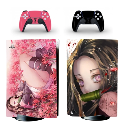 Kimetsu No Yaiba decal skin for PS5 Disc Edition Console and two Controllers