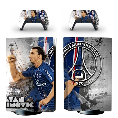 Paris Saint Germain FC decal skin for PS5 Disc Edition Console and two Controllers