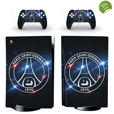 Paris Saint Germain FC decal skin for PS5 Disc Edition Console and two Controllers