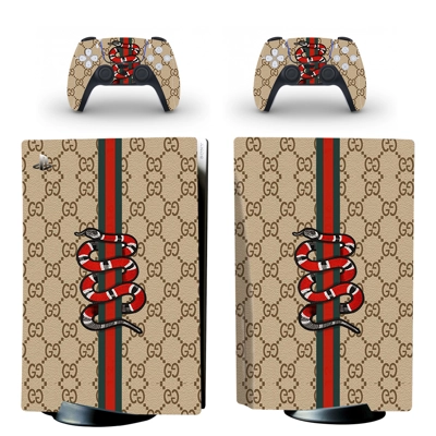 Gucci decal skin for PS5 Disc Edition Console and two Cont.. Gucci decal skin for PS5 Disc Edition Console and two Cont..