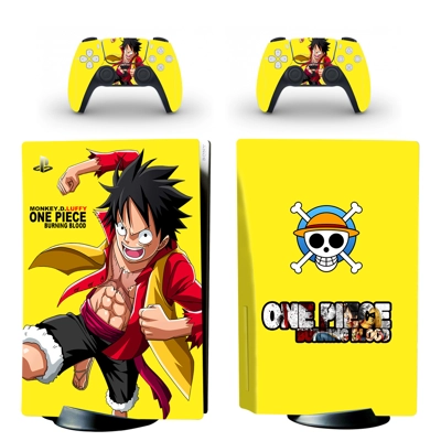 One Piece decal skin for PS5 Disc Edition Console and two Controllers