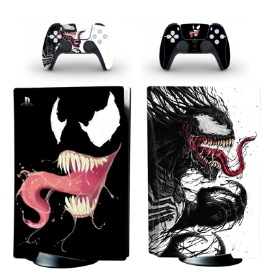 Venom decal skin for PS5 Disc Edition Console and two Cont.. Venom decal skin for PS5 Disc Edition Console and two Cont..