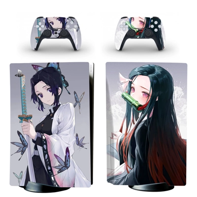Kimetsu No Yaiba decal skin for PS5 Disc Edition Console and two Controllers