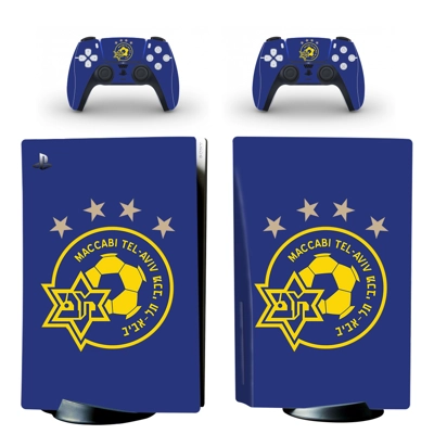 Maccabi Tel Aviv FT decal skin for PS5 Disc Edition Console and two Controllers