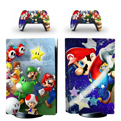 Super Mario decal skin for PS5 Disc Edition Console and two Controllers