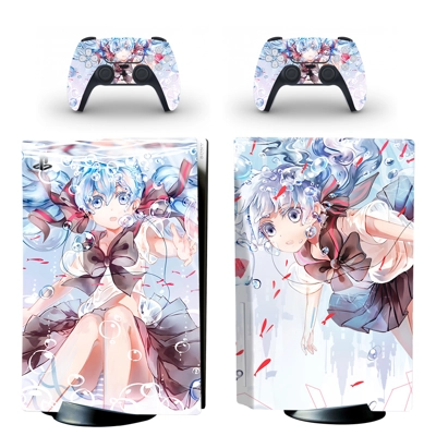 Cartoon decal skin for PS5 Disc Edition Console and two Co.. Cartoon decal skin for PS5 Disc Edition Console and two Co..