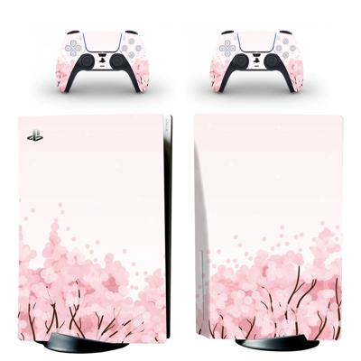 Cherry Blossoms decal skin for PS5 Disc Edition Console and two Controllers