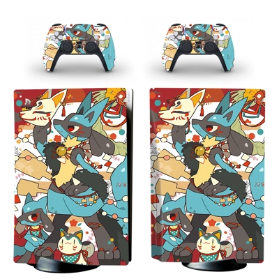 Pokemon decal skin for PS5 Disc Edition Console and two Co.. Pokemon decal skin for PS5 Disc Edition Console and two Co..