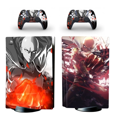 One Punch Man decal skin for PS5 Disc Edition Console and two Controllers