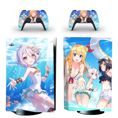Cartoon Anime decal skin for PS5 Disc Edition Console and two Controllers