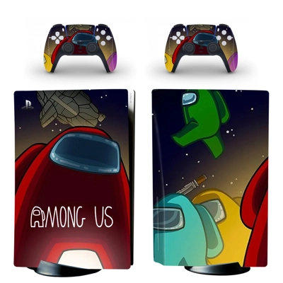 Among Us decal skin for PS5 Disc Edition Console and two Controllers