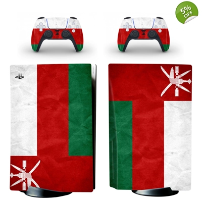 Flag Texture decal skin for PS5 Disc Edition Console and two Controllers
