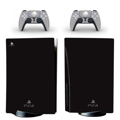 Classic Black decal skin for PS5 Disc Edition Console and two Controllers