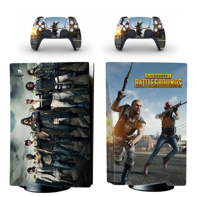 PUBG Battle Royale decal skin for PS5 Disc Edition Console and two Controllers