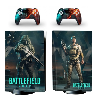 Battlefield 2042 decal skin for PS5 Disc Edition Console and two Controllers