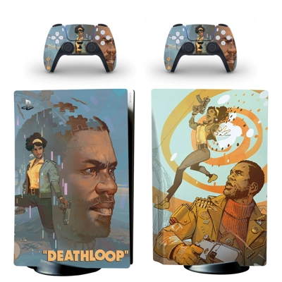 Death Loop decal skin for PS5 Disc Edition Console and two Controllers