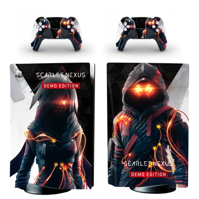 SCARLET NEXUS decal skin for PS5 Disc Edition Console and two Controllers